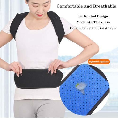 SFKLYU Kyphosis Corrector Brace Adjustable Back Posture Corrector Upper Back Support for Men Women for Hunched Back, Kyphosis and Vertebral Compression,L