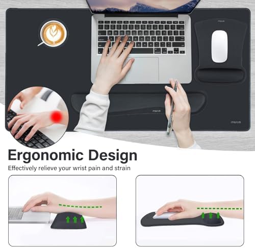 MOSISO Keyboard Mouse Pad Set, Large Gaming Mousepad&Keyboard Wrist Rest