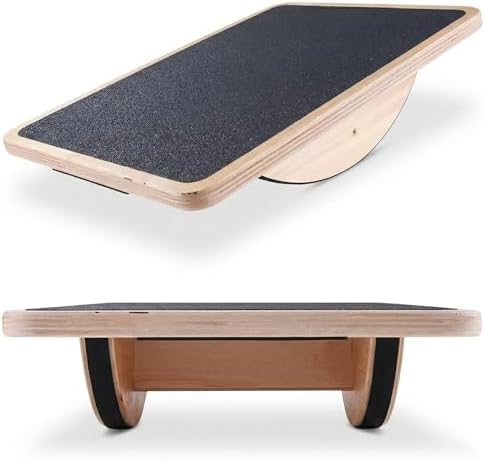 Wooden Balance Board for Adults and kids, Wobble Board for Core Strength & Stability Training, Non Slip Surface, 550lb Capacity, Home & Office Exercise Use