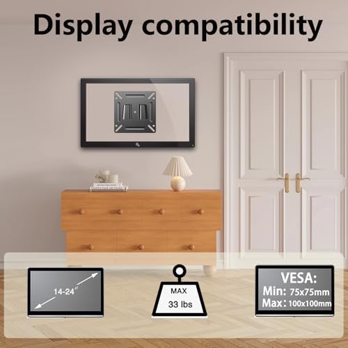Monitor Wall Mount for 14-24 Inch Low Profile RV TV Wall Bracket