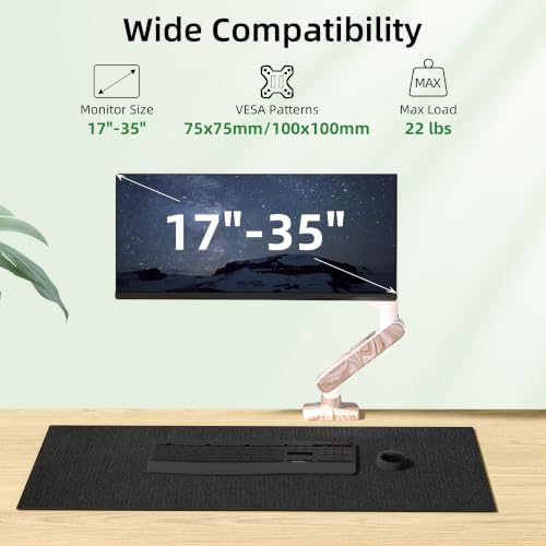 Single Monitor Arm for 17 to 35 inch, Hold 22 lbs, (Light Wood)
