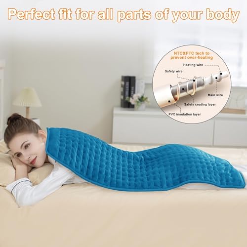 Heating Pad,Electric Heating Pads,Heating Pad for Back,Blue,40x20 Inch