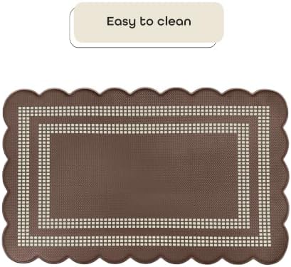 Anti Fatigue Scallop Mat 18 x 30 in, Remi, Brown/Ivory