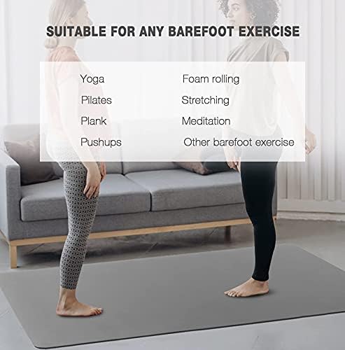 UMINEUX Large Yoga Mat for Men and Women 1/4 & 2/5 Inch Extra Thick TPE Fitness Mat for Home Gym Workout, Non-Slip, Eco Friendly Exercise Mat for Yoga, Pilates, Stretching, Meditation