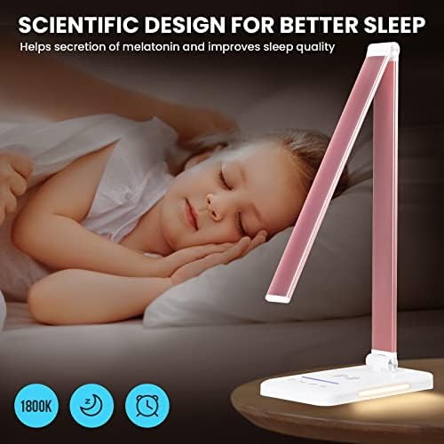 LED Desk Lamp with Wireless Charger, USB Charging Port, Night Light