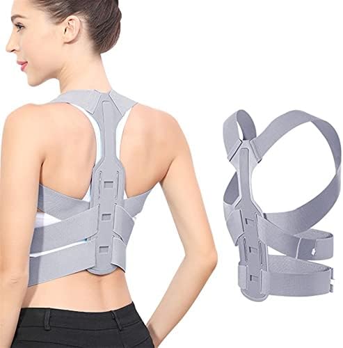 Adjustable Upper Back Posture Corrector for Women Invisible Back Brace Shoulder Neck Clavicle Spine Brace Back Lumbar Support Belt Corset Hunchback Correction(Gray,Small)