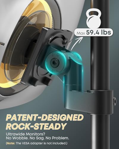 Dual Ultrawide Monitor Mount for 24-57'' Screens, Max Load 59.4 lbs per Arm