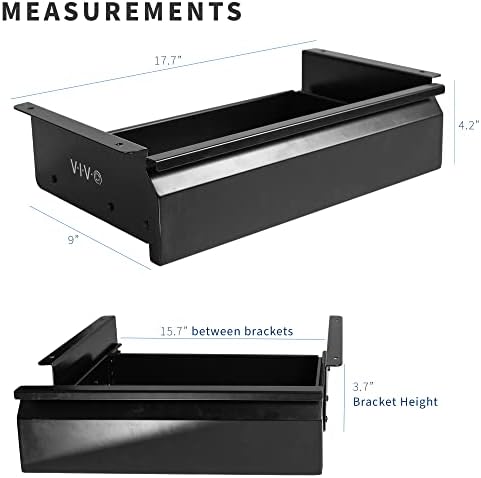 VIVO Black 16 x 9 inch Under Desk Slide Out Drawer, DESK-AC03A-B