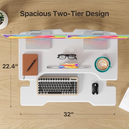 32" Standing Desk Converter, Quick Sit to Stand Desk Riser