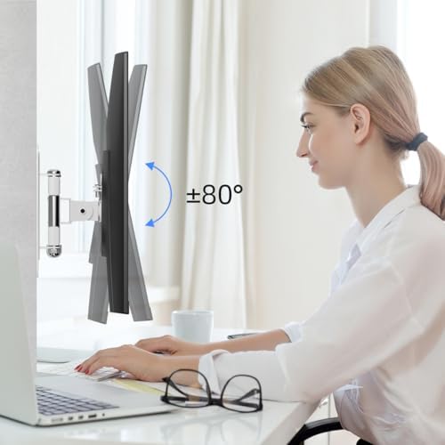 Suptek Full Motion TV Wall Mount Bracket for Most 13-30 inch TVs and Monitors, Flat and Curved TVs up to 28.66lbs, Tilt Swivel and 16.5 inch Extension, Max VESA 100x100mm, White, MA2776W