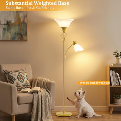Floor Lamps for Living Room, 70" Tall Torchiere Floor Lamps, Plastic Shade
