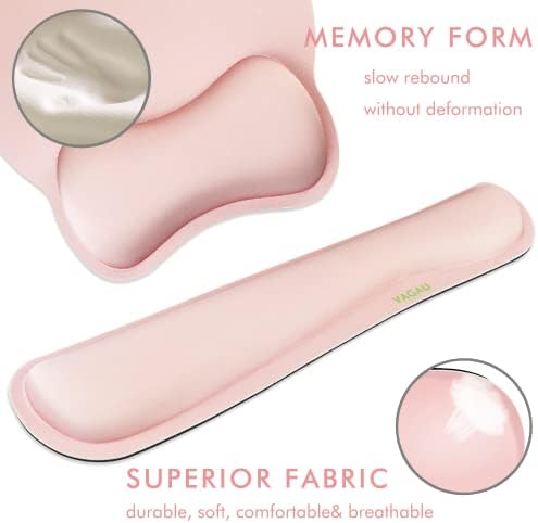 VAGAU Premium Keyboard Wrist Rest and Mouse Pad Wrist Support Pink