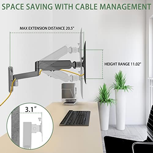 UPGRAVITY Monitor Wall Mount for 17-32 inch Flat/Curved Screen