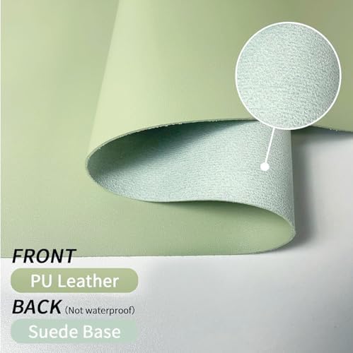 Bloss 47.2" x 16.9" Large Desk Mat, Leather Mouse Keyboard Pad, Non-Slip Writing Pad, Desk Protector for Office, Home - Light Green