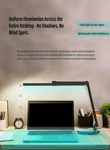 ArchDesk 18.9’ Desk Lamp: Dim, Warm~Cool White Adjustable, Anti-Glare, Sensor, 10W LED, Eye Protection, Foldable, Perfect for Painting, Design, Work, Study, Reading & Office (White)