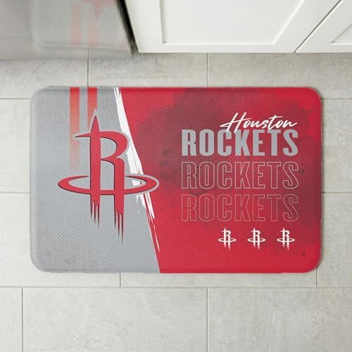 Northwest NBA Houston Rockets Embossed Anti-Fatigue Mat, Cushioned Kitchen Floor Rug, Non-Slip PVC Standing Comfort, 18 x 30 in