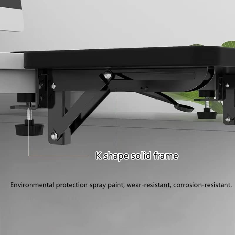 Computer Desk Extender 29.5" x 9.45" Table Arm Elbow Support Collapsible Keyboard Tray for Square Tabletop - Carbon Fiber