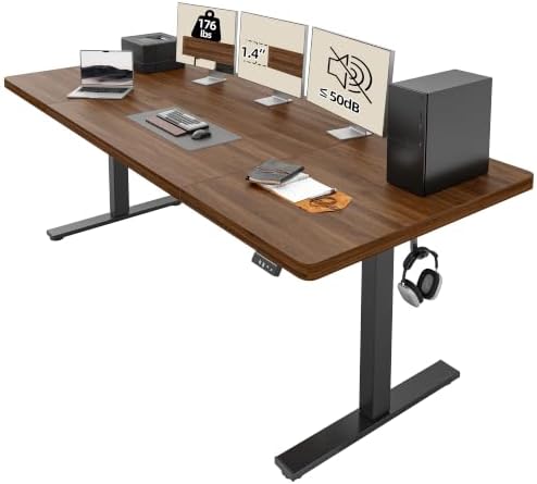 TIQLAB 71 * 30 Large Standing Desk, Conference Room Tables, Black Walnut