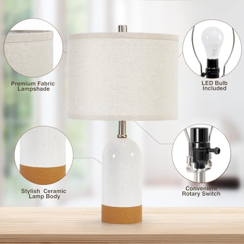 GyroVu Table Lamps Set of 2, Bedside Table Lamp for Bedroom Living Room