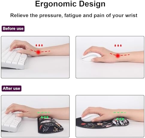Ergonomic Mouse Pad with Wrist Rest and Keyboard Wrist Rest, Mousepad