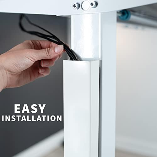 VIVO White 14 inch Cable Management Channel for Desk Leg, DESK-AC01-1MW