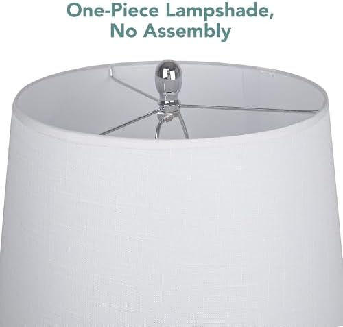 QiMH 28" Ceramic Table Lamp, 3 Color Temperatures Lamp for Bedroom with Memory Function, Nightstand Lamp with Linen Shade, Modern Glaze Bedside Lamp for Living Room, Teal, 2700K LED Bulb Included