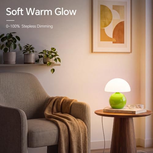 Dawnwake Mushroom Lamp Table Lamp for Bedroom-Small Desk Table Lamps,Green