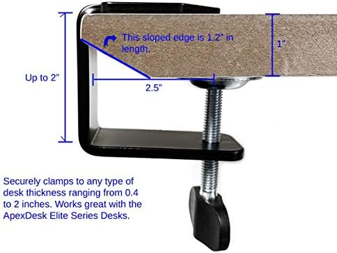 ApexDesk Dual Monitor Arm Desk Mount – Adjustable Height Gas Spring – VESA Mount with C Clamp & Mounting Base – Computer Monitor Stand for Screen up to 32 inch – Holds up to 20 lbs., Black (DMM-24)