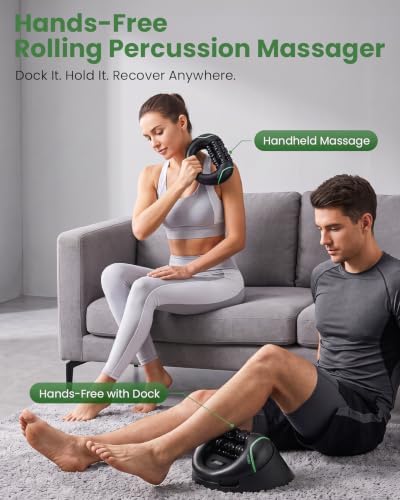 Electric Muscle Roller with Dock, Power Percussive Rolling Massager