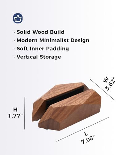 Adjustable Vertical Laptop Stand, MacBook Holder with Wood, Wooden Laptop Stand, Vertical Laptop Holder for Desk, Width Adjustable Dock Fits All MacBook/Surface Pro