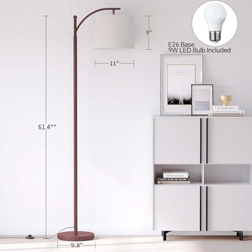 SUNMORY Arc Floor Lamp, Modern Floor Lamp with 9W 3 Color Temperatures Bulb