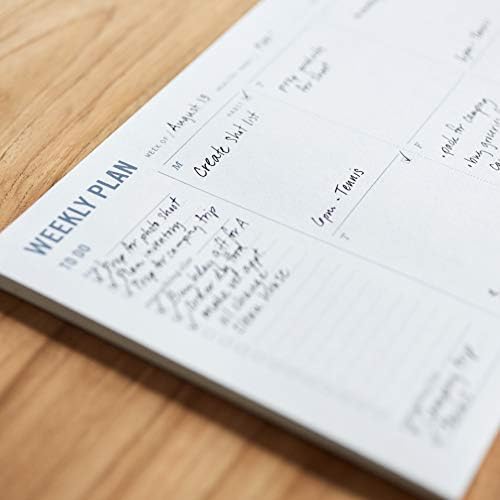 Weekly Planner Pad - Undated 6x9" Weekly To-Do List Notepad with Calendar and Task List, Perfect Desk Organizer for School & Work | 50 Tear Off Sheets (Pack of 2)