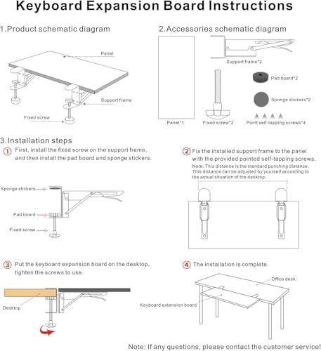 Desk Extender 24‘’ x 12 Inch Foldable Table Extension Folding Wall Table Keyboard Extender for Desk Clamp-on Shelf for Dorm Bunk, Office, Kitchen Bar, RV Countertop, Laundry Room (White)