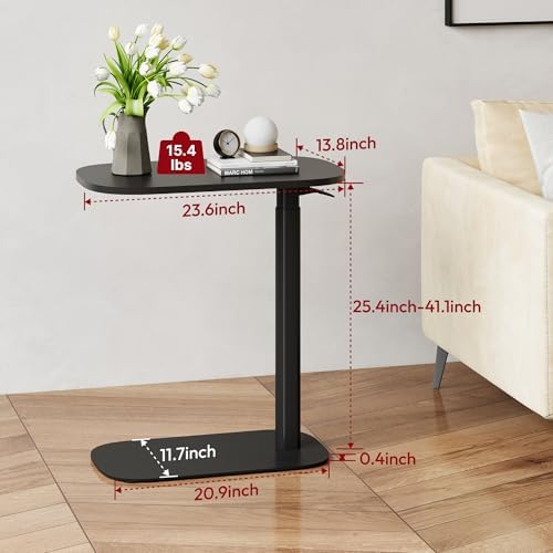 SANODESK 24''Pneumatic Height Adjustable Overbed Bedside Table Mobile