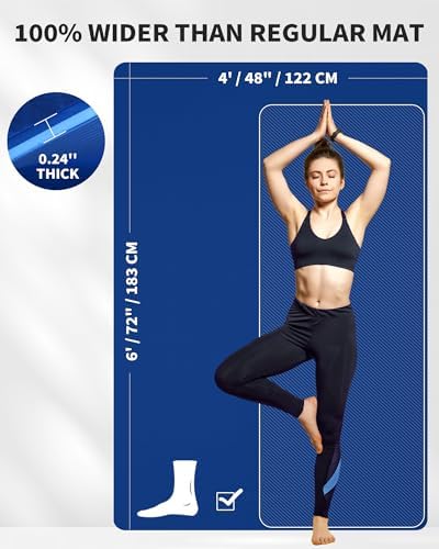 CAMBIVO 72''x48'' Large Yoga Mat, Extra Thick TPE Workout Mat