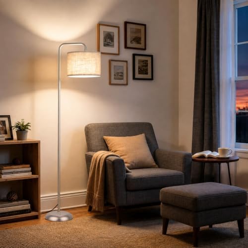 TJOY Floor Lamp, ‌Silver‌ Standing Floor Lamp for LivingRoom with 3CCT Bulb