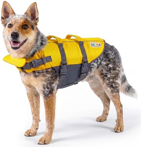 Outward Hound Granby Splash Dog Life Jacket, Life Vest, Yellow, Medium