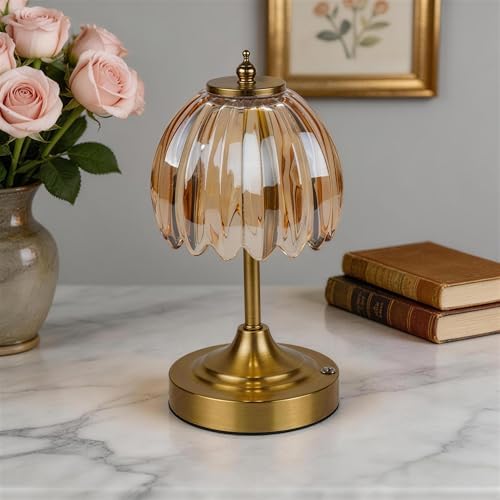 Upgrade Mini Tulip Cordless Table Lamp, Home Décor-Amber
