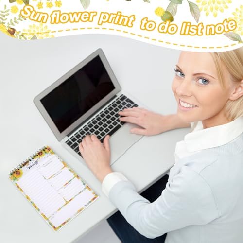 Gueevin Sunflower Gifts To Do List Notepad, Daily Planner, 50 Sheets