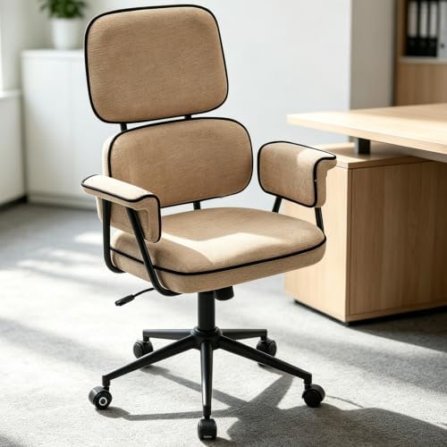 Ergonomic Office Chair, Mid Century Modern Desk Chair, Vintage Brown