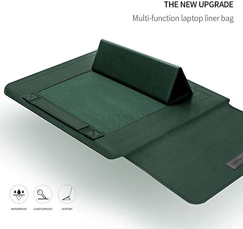 Laptop Sleeve 11-12" Case with Stand Compatible with Microsoft Surface Laptop 5/4/3/2 13.5", MacBook Air/Pro 13.3", PU Leather Sleeve for 15-16" Laptop Computers - Brown