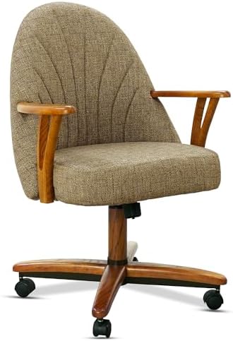 Chromcraft Bailey Swivel-Tilt Caster Dining Chair - Chestnut -Mocha - 1pc