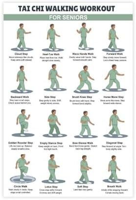 Printable Tai Chi Walking for Seniors Tai Chi Walking Chart Exercise Chart Canvas Poster Bedroom Decor Room Decor Unframe 20x30inch