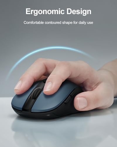 wegear USB Wireless Mouse for Laptop PC Mac, 2.4GHz Cordless Mouse-Blue