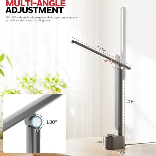 Honeywell LED Desk Lamp, Sunturalux™ Grey Desk Lamps for Home Office USB