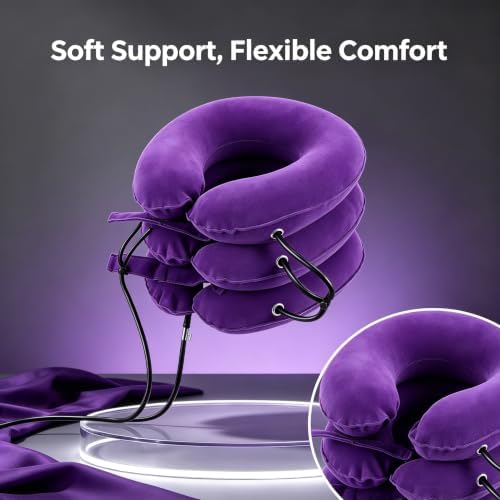 Inflatable Purple Cervical Neck Traction Brace Adjustable