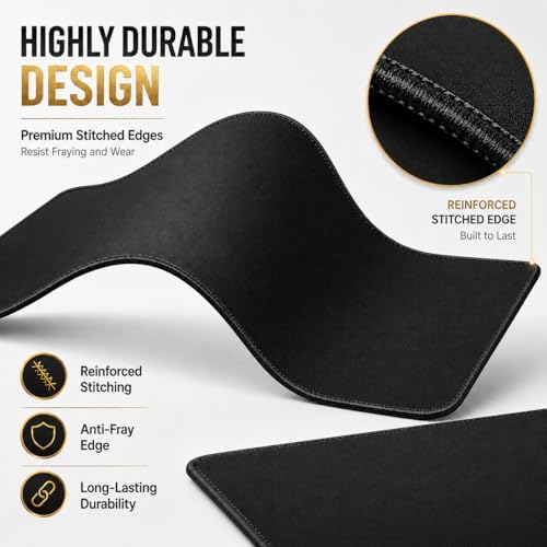 KTRIO Large Gaming Mouse Pad Desk Mat for Gamer, 31.5" x 11.8", Black, XL