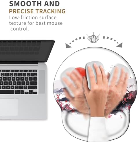 Cherry Blossom Mouse Pad with Wrist Support Ergonomic Mousepad Wrist Rest Gel Mouse Mat Gaming Cushion Mouse Pads for Computer Office Work Women Men Kids