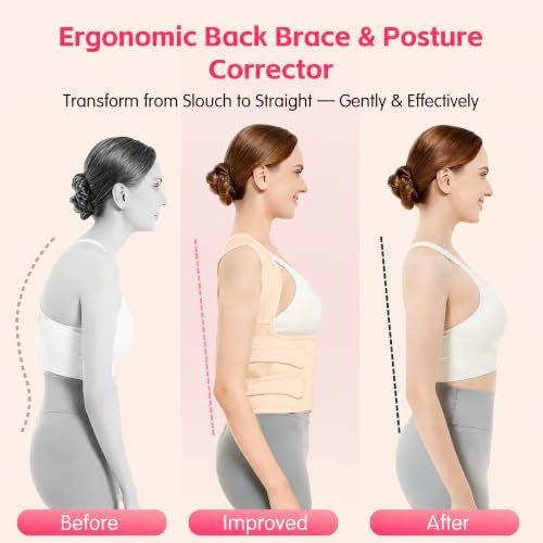 Posture Corrector for Women & Men, Adjustable Full Back Brace Support
