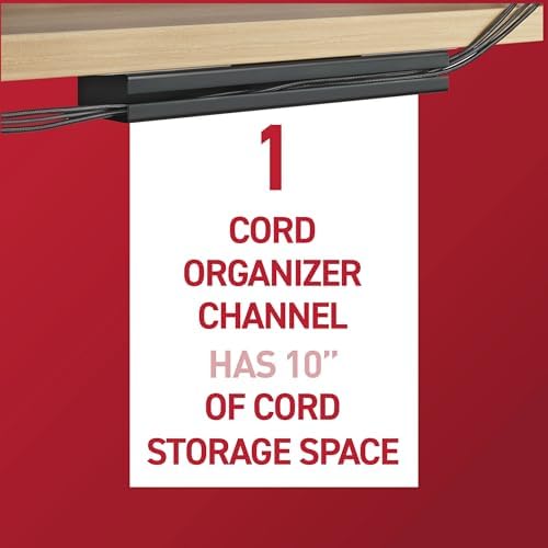 Command Cord Organizer Channel, Black, 1 Channel, 8 Large Strips